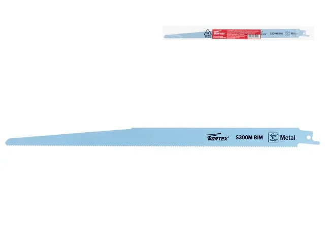 Пилка сабельная по металлу S300M (1 шт.) WORTEX (пропил прямой, тонкий, для базовых работ) - фото 1 - id-p199407095