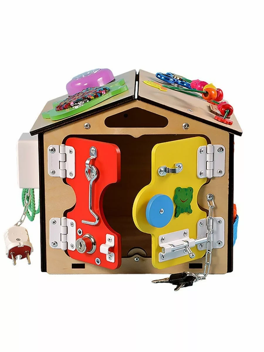 Бизиборд домик KimToys со светом / бизидом игрушки - фото 2 - id-p205313917