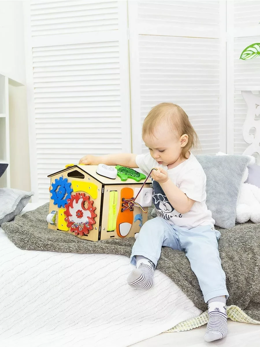Бизиборд домик KimToys со светом / бизидом игрушки - фото 7 - id-p205313917