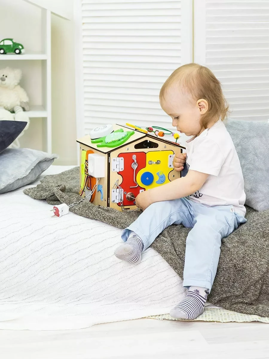 Бизиборд домик KimToys со светом / бизидом игрушки - фото 8 - id-p205313917