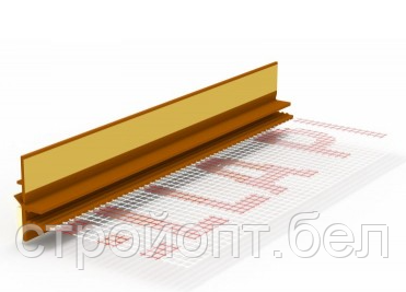 Оконный профиль примыкающий с сеткой BellaPlast (золотой дуб), 6 мм, 3 м, Польша, фото 2