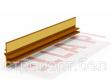 Оконный профиль примыкающий с сеткой BellaPlast (золотой дуб), 6 мм, 2,5 м, Польша - фото 1 - id-p205321186