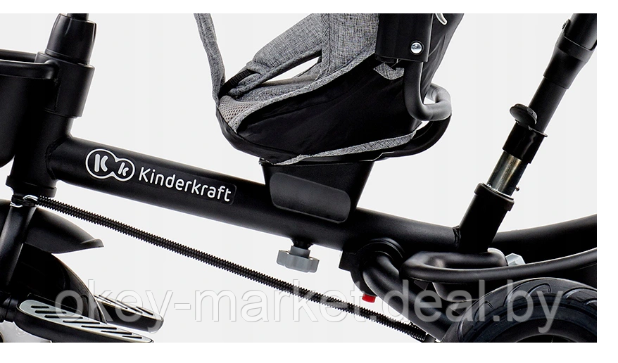Детский трехколесный велосипед Kinderkraft Aveo Grey темный складной - фото 9 - id-p205321497