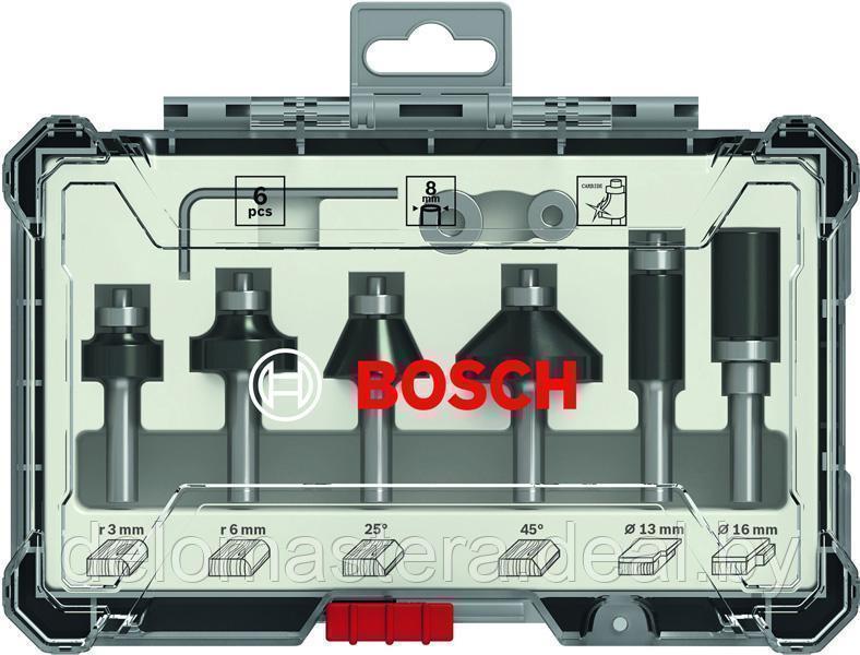 Набор кромочных фрез 8мм. 6шт., BOSCH 2607017469 (оригинал) - фото 1 - id-p204745892