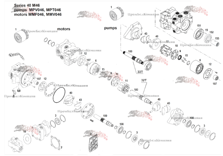 Гидромотор Sauer Danfoss MMV046CAABEANNN** (M46-4120)