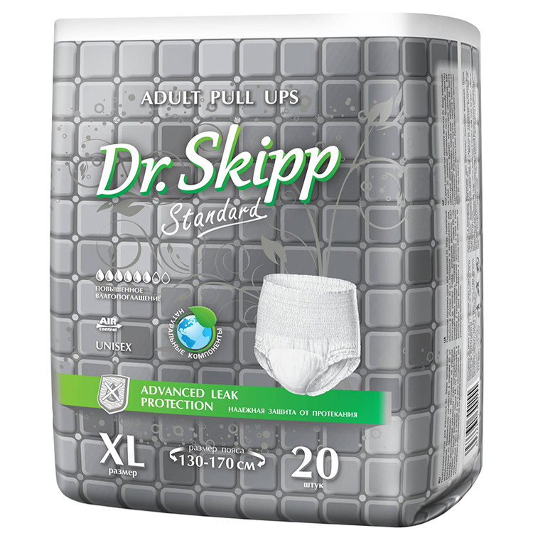 Трусы впитывающие DR.SKIPP Standard, размер 4 (XL), 20 шт. - фото 1 - id-p205321798