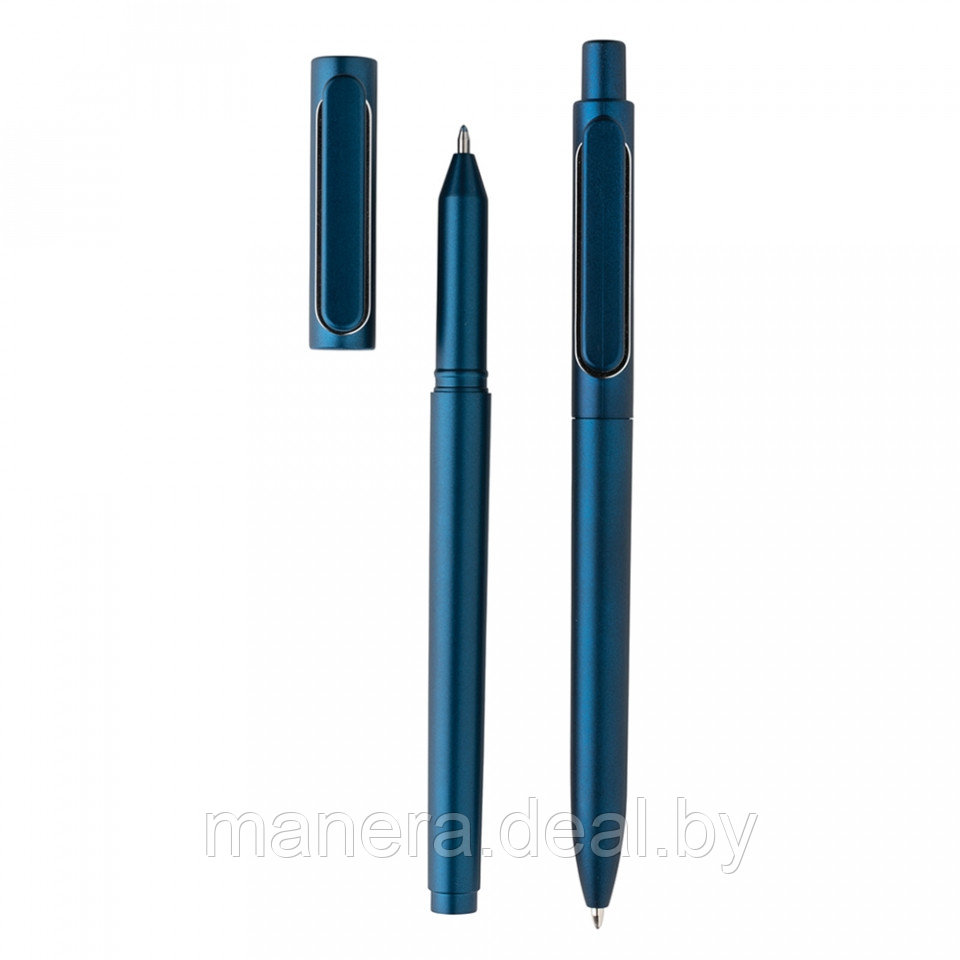 Набор ручек "X6": ручка шариковая автоматическая, ручка шариковая, синий - фото 2 - id-p134719150