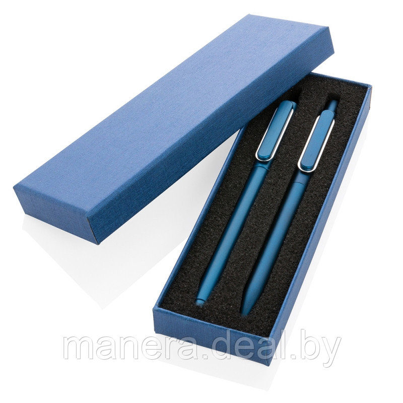 Набор ручек "X6": ручка шариковая автоматическая, ручка шариковая, синий - фото 1 - id-p134719150