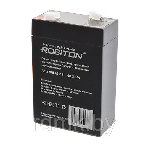 Аккумулятор 6 в 2,8 Ah Robiton - фото 1 - id-p205321925