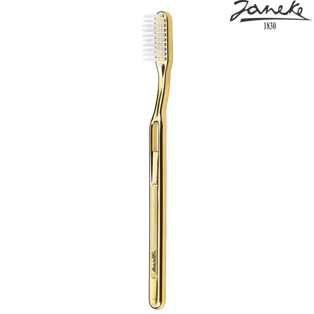 Зубная щетка средняя жесткость Janeke Golden Toothbrush Medium Золото - фото 1 - id-p205326839