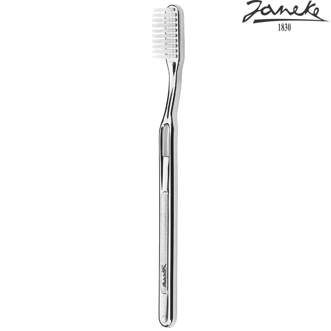 Зубная щетка средняя жесткость Janeke Silver Toothbrush Medium Серебро