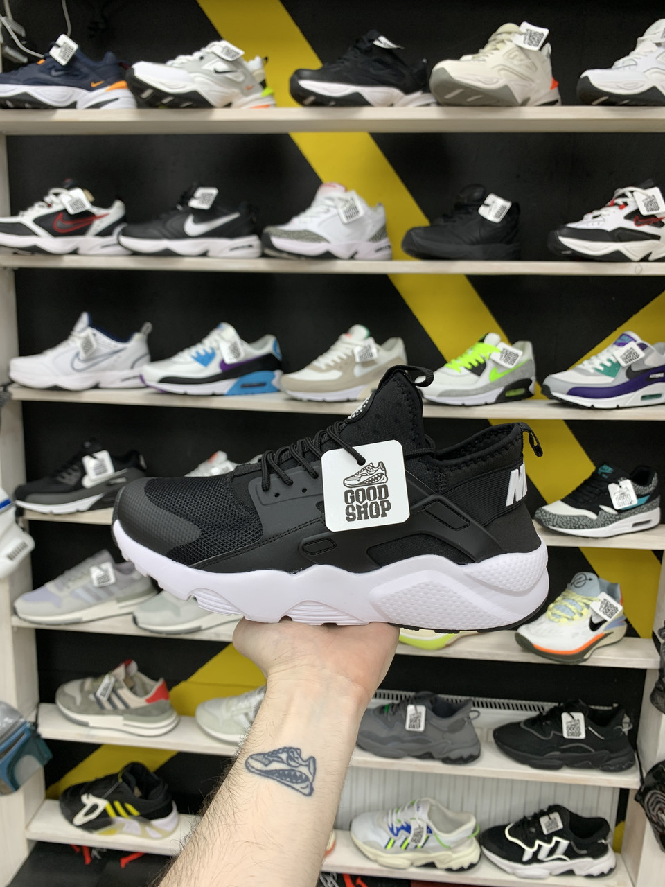 Кроссовки Nike Air Huarache Black White - фото 1 - id-p157162508