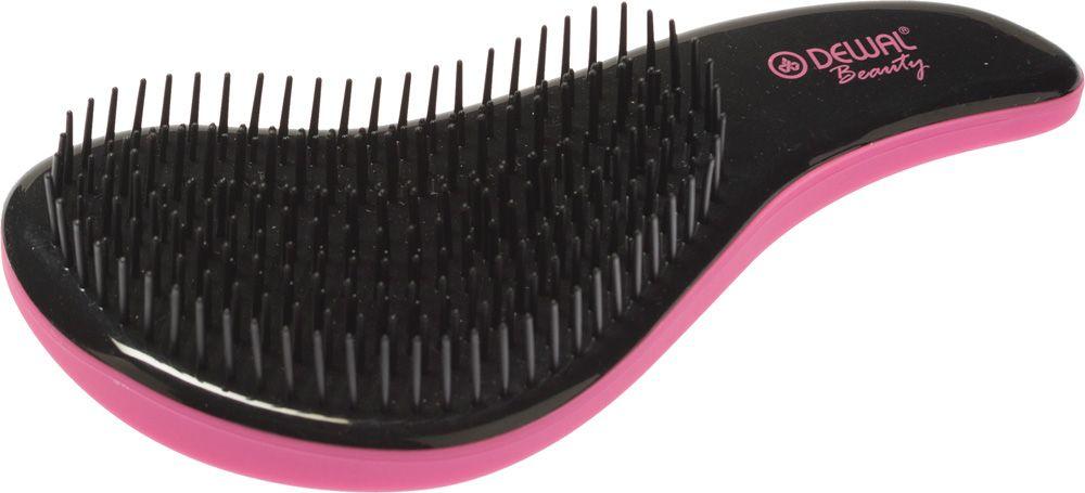 Щетка массажная DEWAL BEAUTY, для легкого расчесывания волос, мини с ручкой цвет розово-черный - фото 1 - id-p205370970