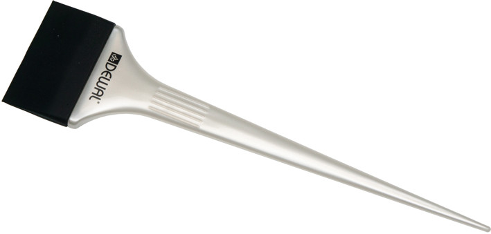 Кисть-лопатка для окрашивания DEWAL, силиконовая, черная с белой ручкой, узкя 44мм JPP147