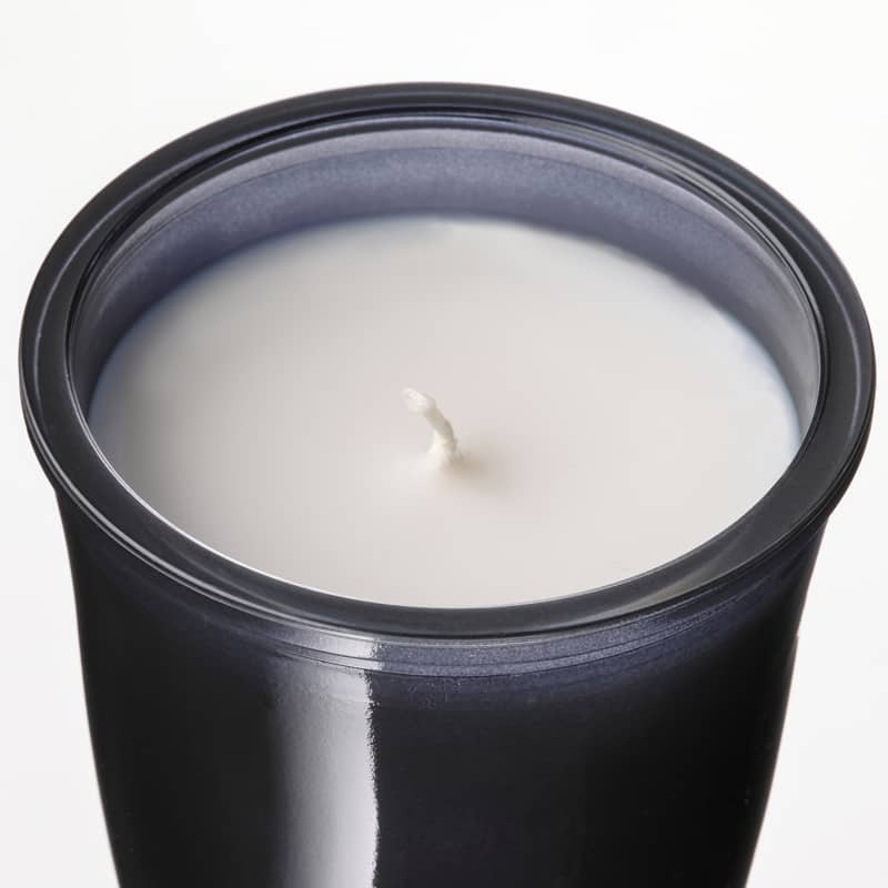 IKEA/ ЛЭВТРЭД Ароматическая свеча в стакане, черная роза и сандаловое дерево/серый цвет, 20 часов - фото 2 - id-p205392728