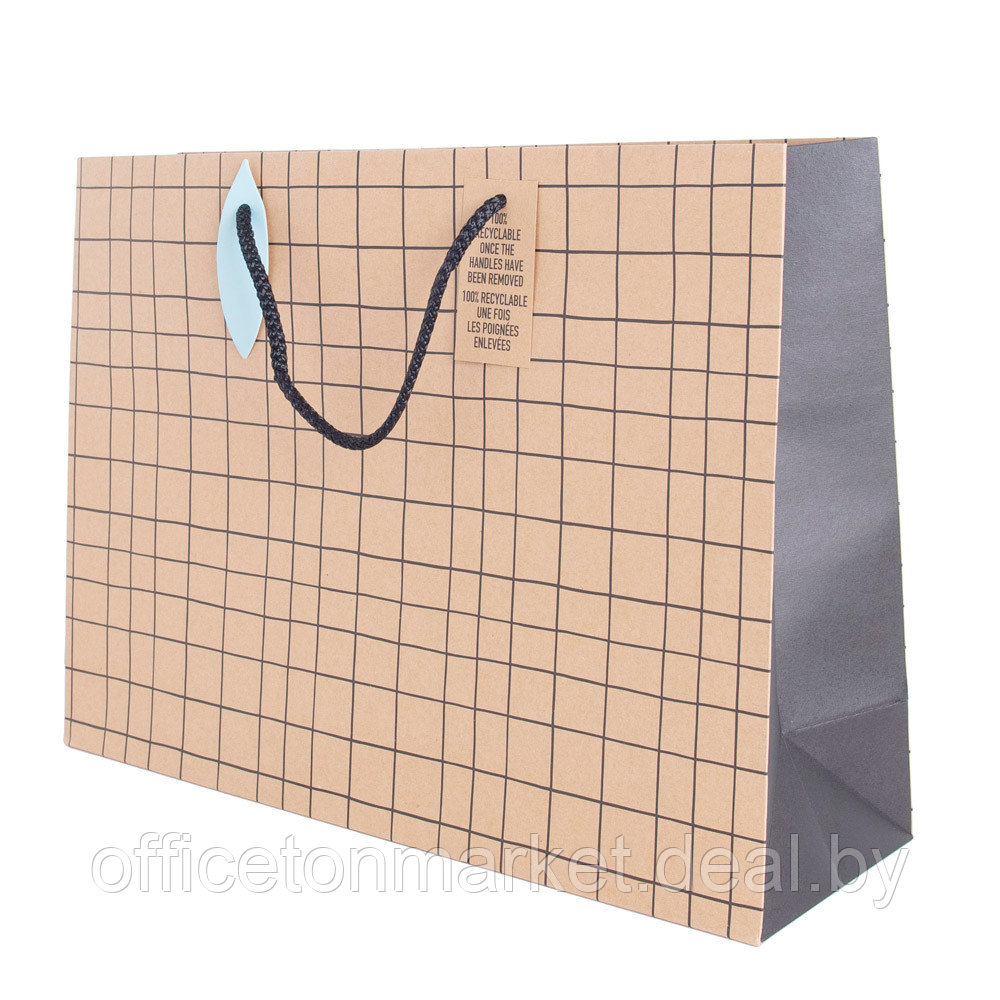 Пакет бумажный подарочный "Minimalist", 37.3x11.8x27.5 см, крафт - фото 3 - id-p200800118