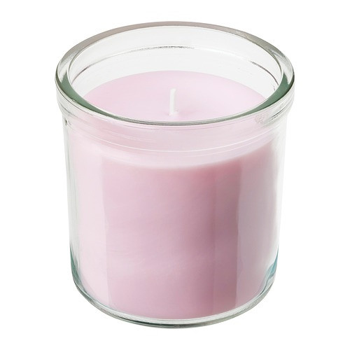 IKEA/ ЛУГНАРЕ ароматическая свеча в стакане, 40 ч, Жасмин/розовый - фото 1 - id-p205392890