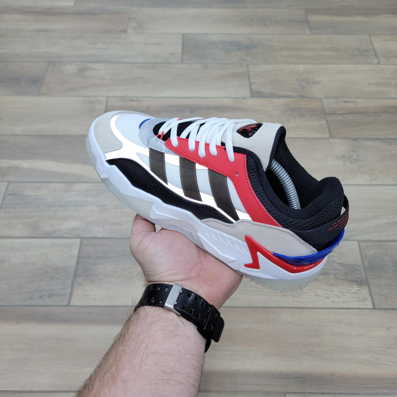 Кроссовки Adidas Niteball 2.0 White / Core Black / Semi Turbo - фото 2 - id-p205314384