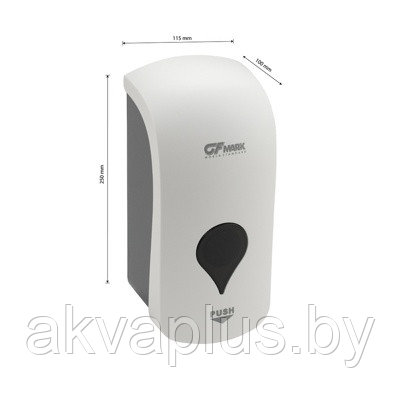 Дозатор жидкого мыла GFmark 635 белый комбинированный с глазком1000 мл - фото 2 - id-p205398442