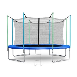 Батут Atlas Sport 374 см (12ft) с внутренней сеткой и лестницей BLUE - фото 1 - id-p205398468