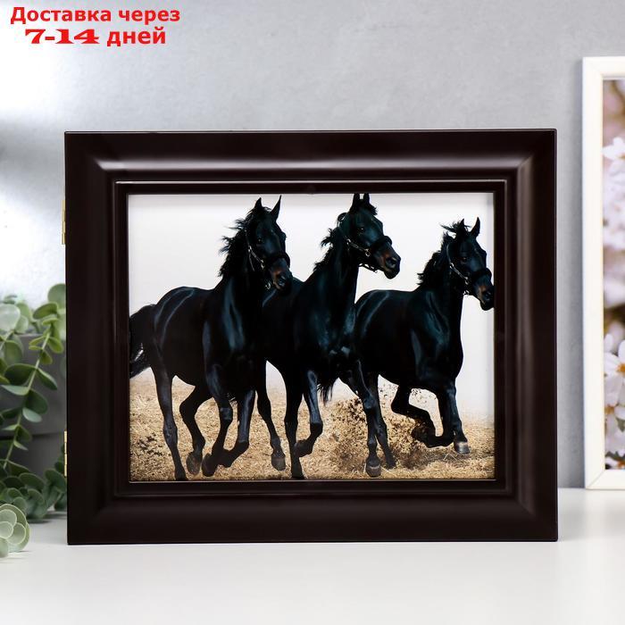 Ключница "Черные кони" Венге 26х31х4,5 см - фото 1 - id-p205278575
