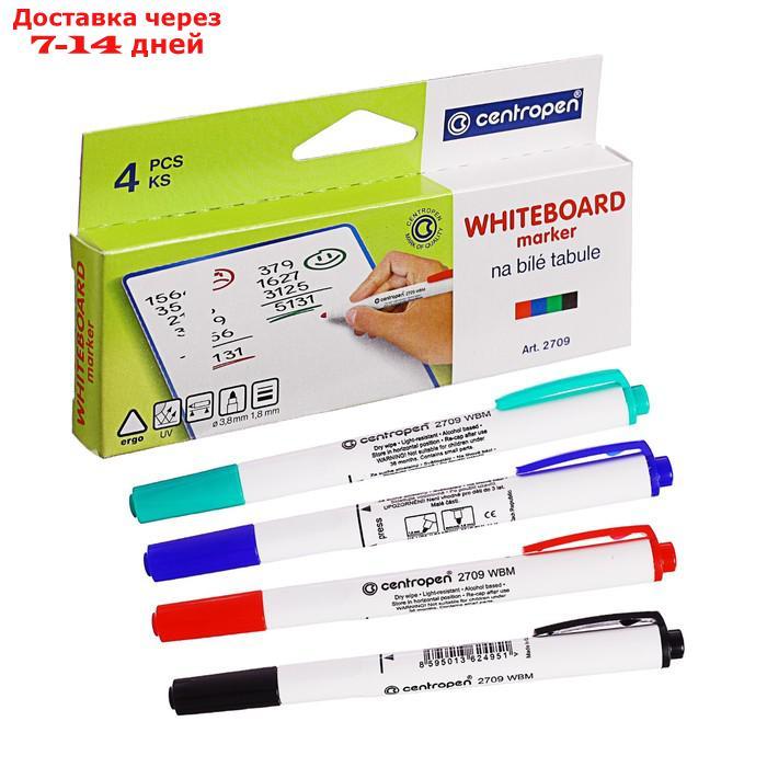 Набор маркеров для доски, 4 цвета, Centropen 2709, 3.8 мм - фото 1 - id-p205278638