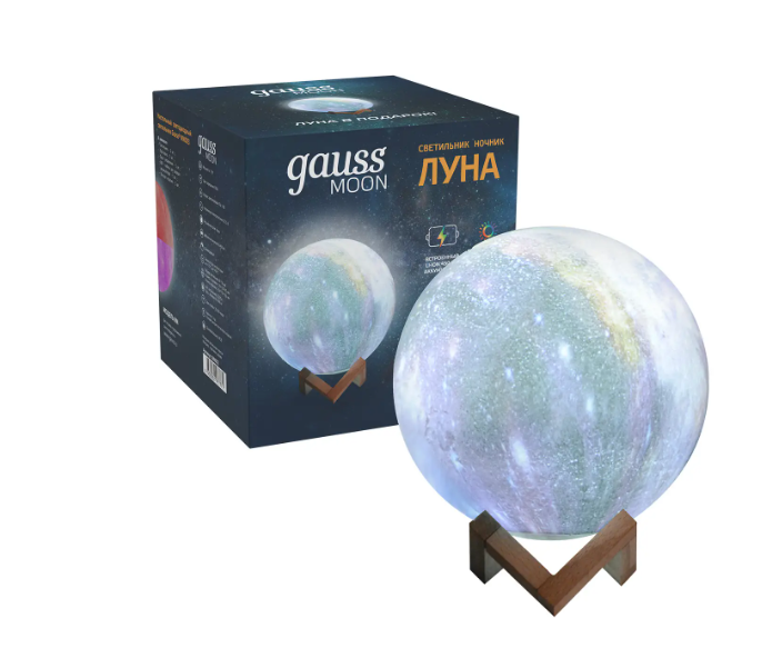 Светильник настольный реалистичная 3D Луна