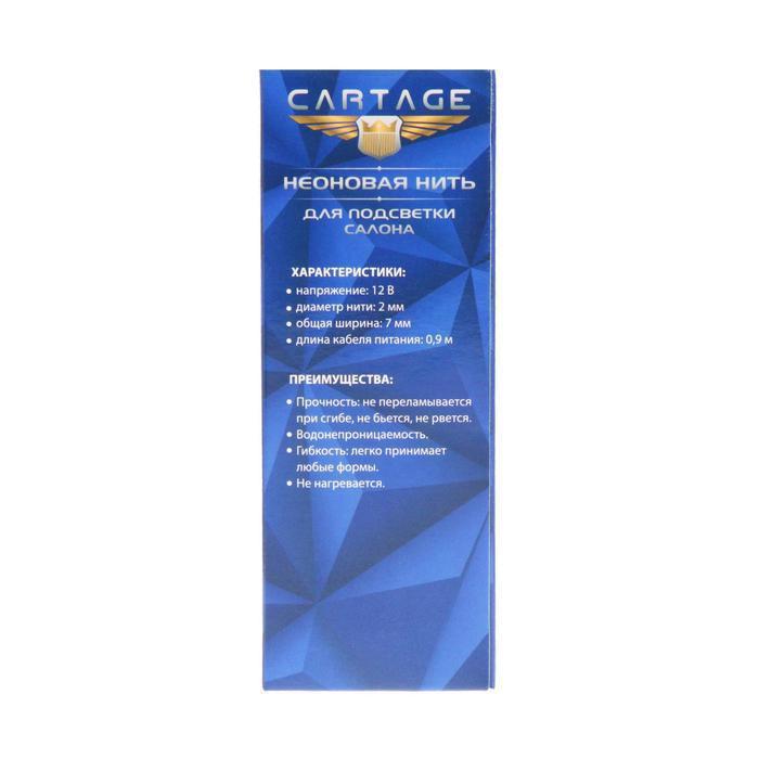 Неоновая нить Cartage для подсветки салона, адаптер питания 12 В, 5 м, синий - фото 6 - id-p205232468