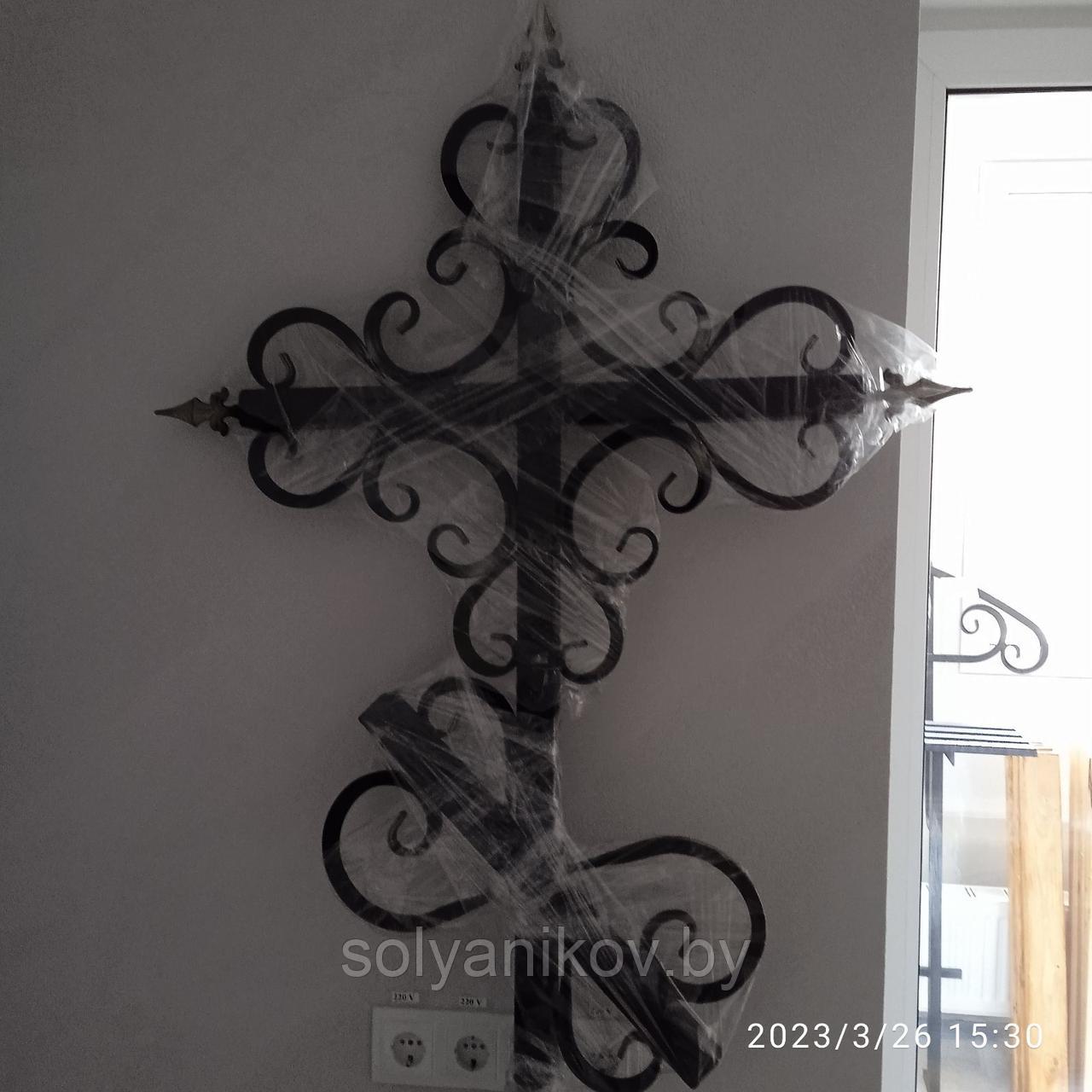 Крест металлический ритуальный тип ковка - фото 2 - id-p205479876