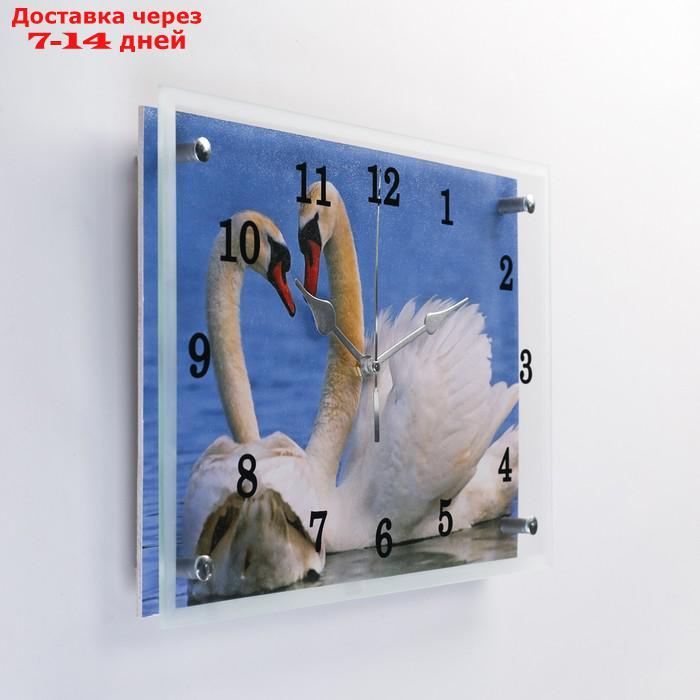 Часы настенные, серия: Животный мир, "Лебеди", 25х35 см, микс - фото 2 - id-p205279328