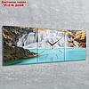 Часы-картина настенные прямоугольные "Лесной водопад", 35 × 105 см, фото 2