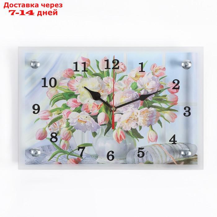 Часы настенные, серия: Цветы, "Цветы в вазе", 20х30 см - фото 1 - id-p205278463
