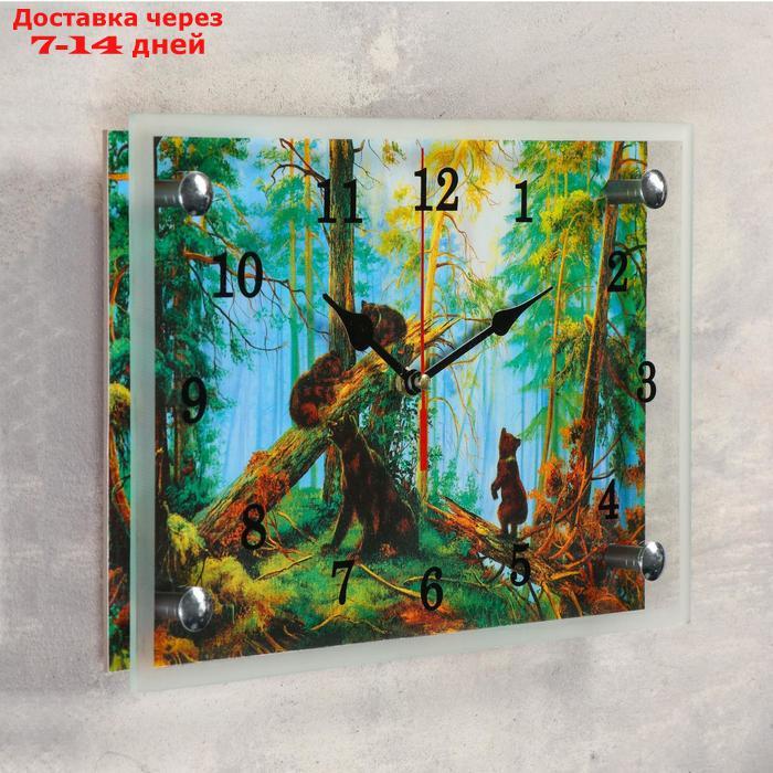 Часы настенные, серия: Животный мир, "Медведи в лесу", 20х30 см, микс - фото 2 - id-p205279724