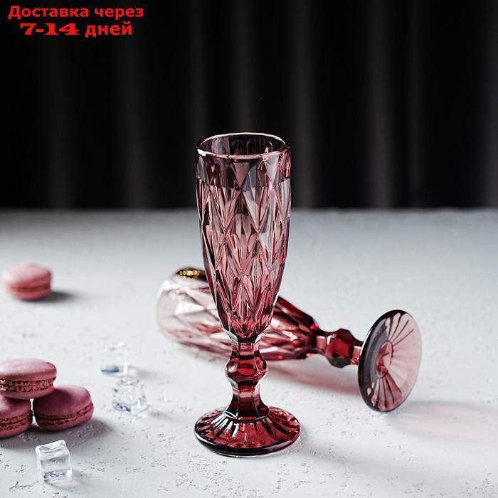 Набор бокалов для шампанского Magistro "Круиз", 160 мл, 7×20 см, 2 шт, цвет розовый - фото 8 - id-p205279747