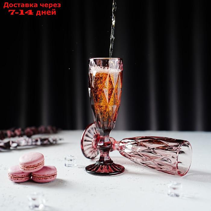 Набор бокалов для шампанского Magistro "Круиз", 160 мл, 7×20 см, 2 шт, цвет розовый - фото 10 - id-p205279747