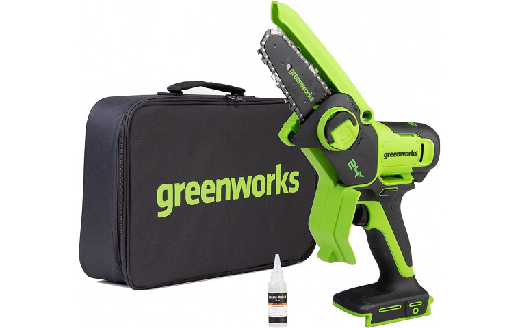 Мини-пила цепная аккумуляторная GreenWorks G24MCS10 24В (24В, 1 акк., 2.0 А/ч Li-Ion + ЗУ) - фото 1 - id-p205479752