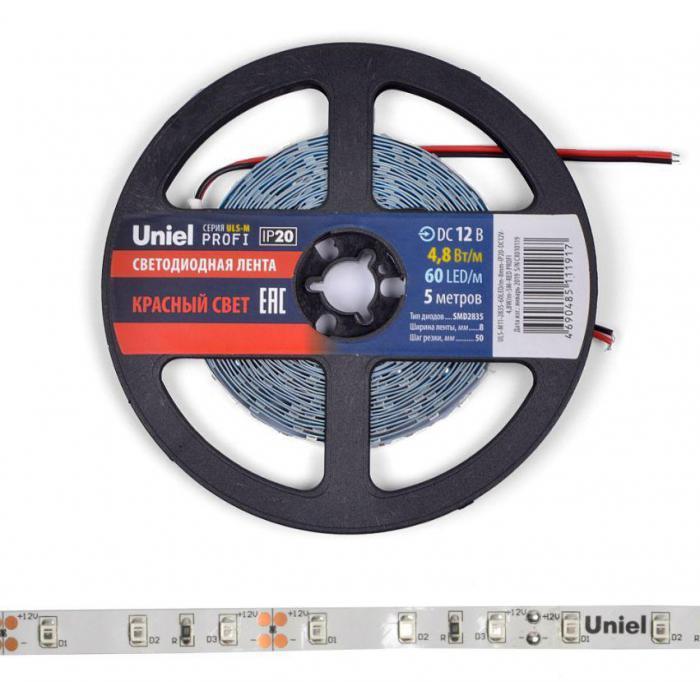 UNIEL (UL-00004361) ULS-M11-2835-60LED/M-8MM-IP20-DC12V-4,8W/M-5M-RED PROFI КАТУШКА В ГЕРМЕТИЧНОЙ УПАКОВКЕ - фото 1 - id-p205480382