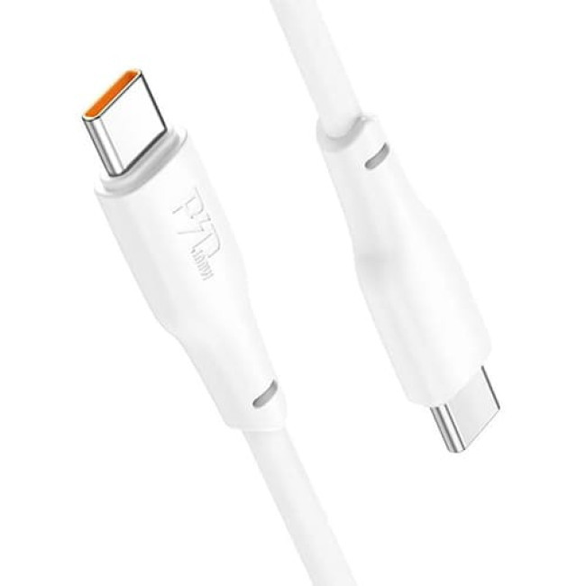 USB кабель Hoco X93 Type-C to Type-C 240W, длина 2 метра (Белый) - фото 2 - id-p205480502