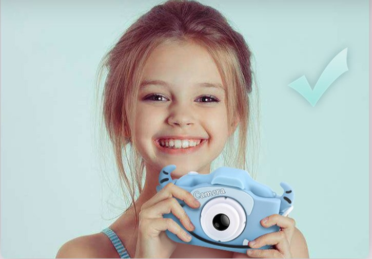 Детский фотоаппарат Childrens Fun Camera / Мини-видеокамера / 5 встроенных игр для детей Розовый котик - фото 2 - id-p205482605