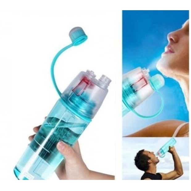 Спортивная бутылка для воды «New button» с распылителем зеленая 600 мл - фото 3 - id-p205482628