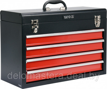 Ящик для инструмента металлический с 4 выдвижными полками "Yato" YT-08874