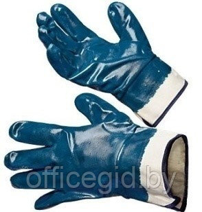 Перчатки рабочие из хлопковой подкладки с нитриловым покрытием, защитная манжета(крага), размер 10.5 TR-507 - фото 1 - id-p205510209