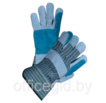 Перчатки кожаные(спилковые) комбинированные х/б тканью, с усиленной ладонью размер 10,5, Модель:TR-439 RG - фото 1 - id-p205511222