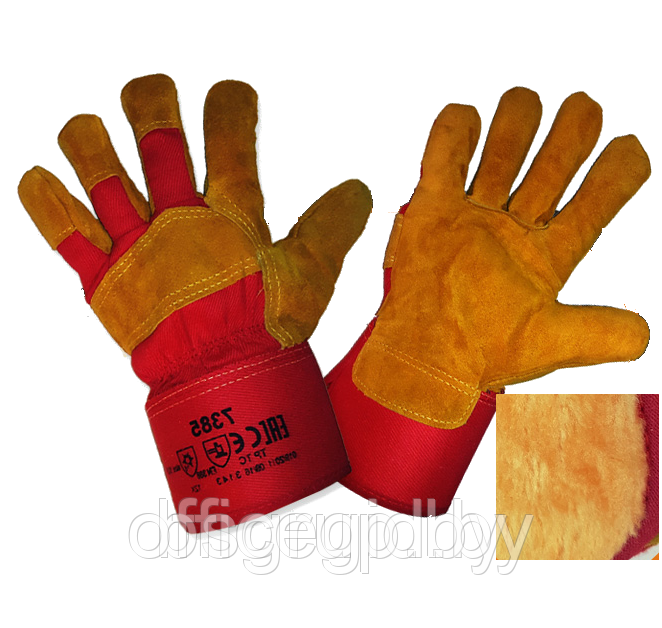 Перчатки из натуральной кожи с х/б вставками на тыльной стороне ,зима р-р10,5. TR-417 - фото 1 - id-p205511578