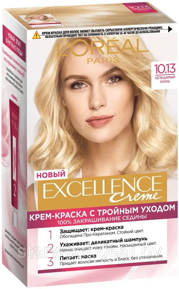 L'Oreal Paris Excellence Creme 10.13 Легендарный Блонд Крем-краска стойкая для окрашивания волос - фото 1 - id-p205529221