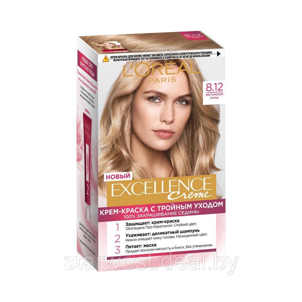 L'Oreal Paris Excellence Creme 8.12 Мистический Блонд Крем-краска стойкая для окрашивания волос - фото 1 - id-p205535109