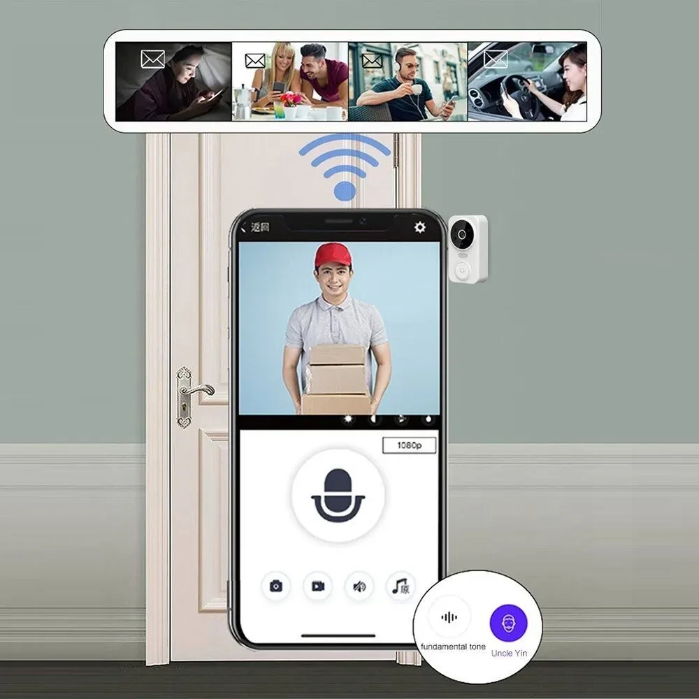 Умный беспроводной видеоглазок Mini DOORBELL Wi-Fi управление V.1.4.(датчик движения, ночное видео, - фото 9 - id-p205545299