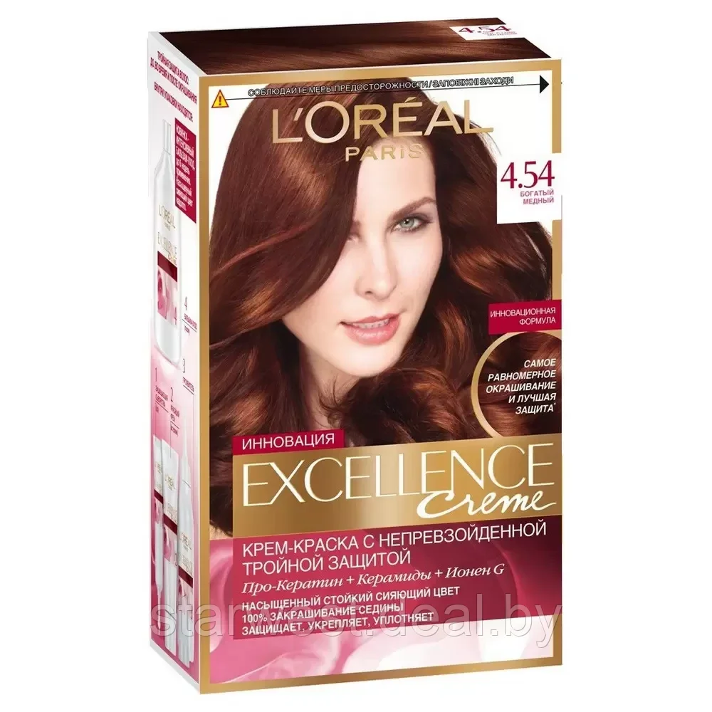 L'Oreal Paris Excellence Creme 4.54 Богатый Медный Крем-краска стойкая для окрашивания волос - фото 2 - id-p205553631