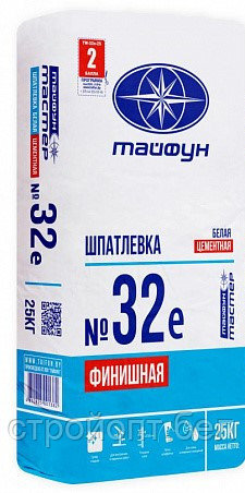 Фасадная финишная шпатлевка Тайфун Мастер 32Е (белая), 25 кг, РБ - фото 1 - id-p59242944