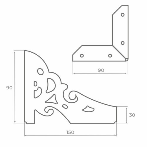 Опора для мебели MetalLine 036 нерегулируемая H-150мм Сталь чёрный матовый F036S.150BM - фото 2 - id-p205564087